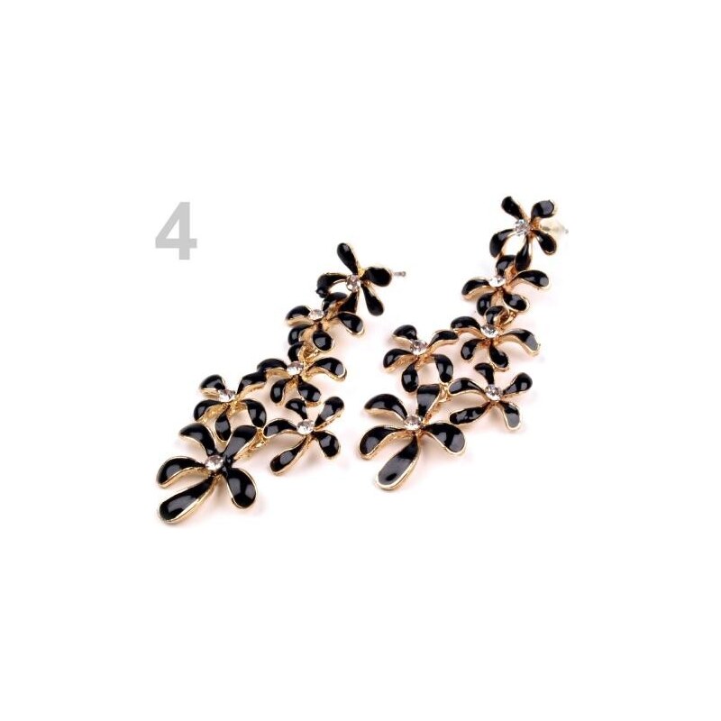 Stoklasa Náušnice KVĚTINKY (1 pár) - 4 černá