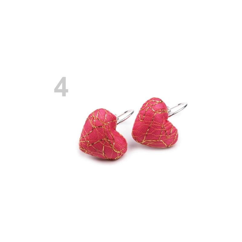 Stoklasa Náušnice srdce (1 pár) - 4 růžová korálová