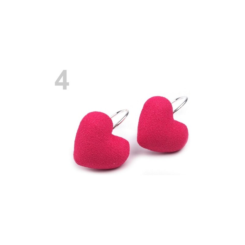 Stoklasa Náušnice srdce (1 pár) - 4 růžová malinová