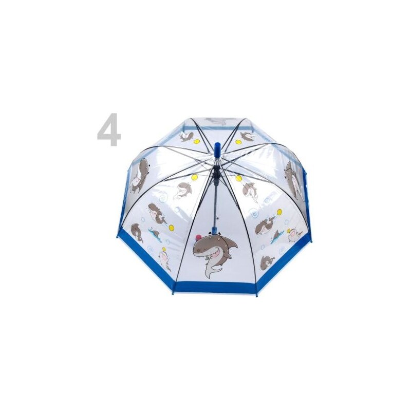 Stoklasa Dětský průhledný vystřelovací deštník (1 ks) - 4 modrá královská