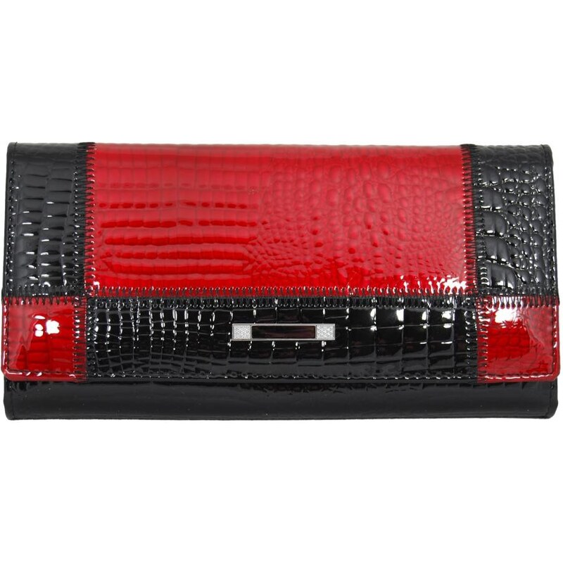 NewBerry Dámská kožená peněženka Cossroll 05-5242 černo-červená - dle obrázku