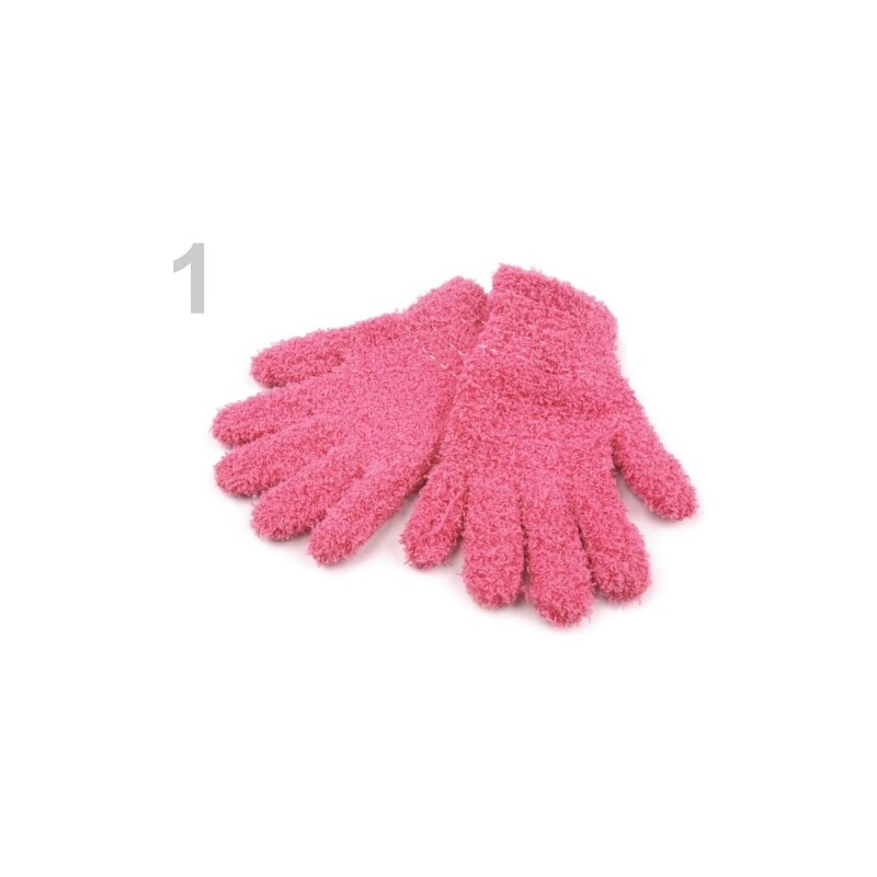 Stoklasa Dětské plyšové rukavice 9x14 cm (1 pár) - 1 růžová