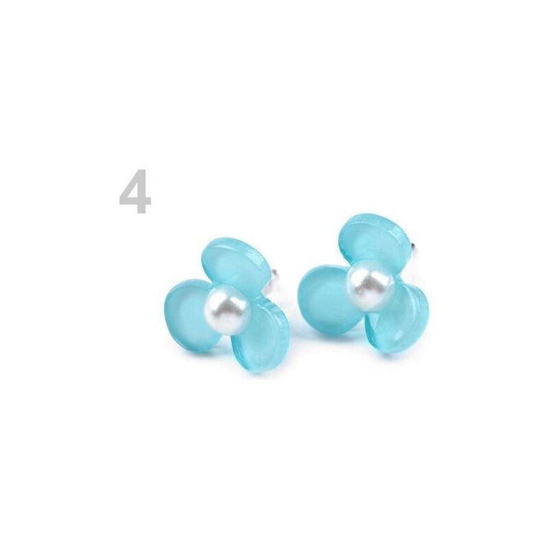Stoklasa Náušnice květ Ø15 mm (1 pár) - 4 modrá pomněnková