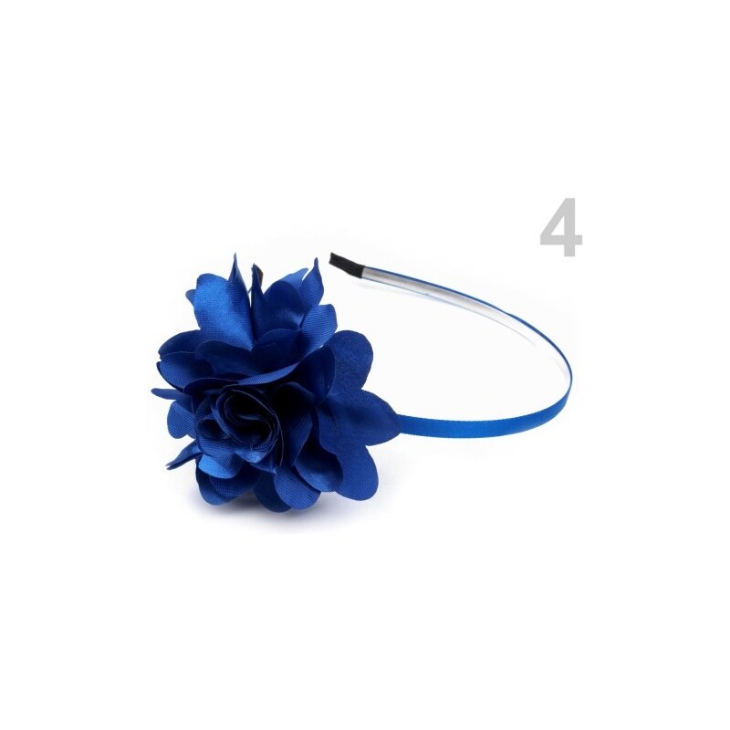 Stoklasa Kovová čelenka s květem Ø5 cm (1 ks) - 4 modrá královská