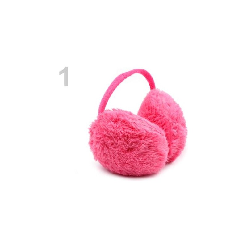 Stoklasa Klapky na uši plyšové dětské (1 ks) - 1 růžová neon