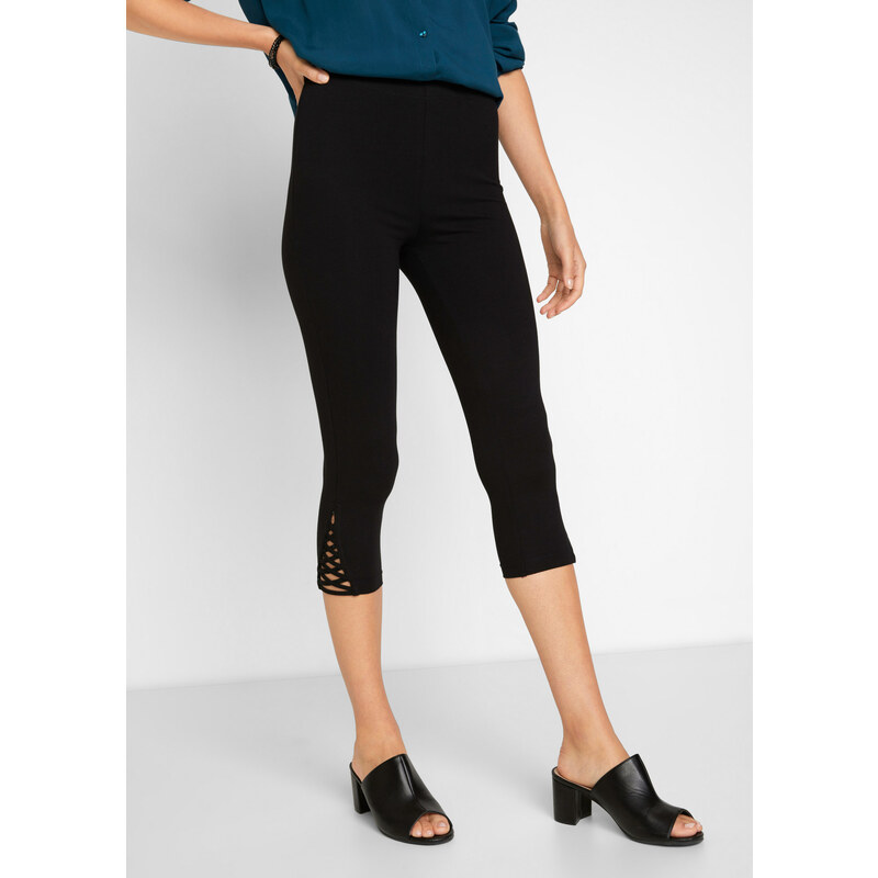 bonprix Capri legíny černá Žena 48649454