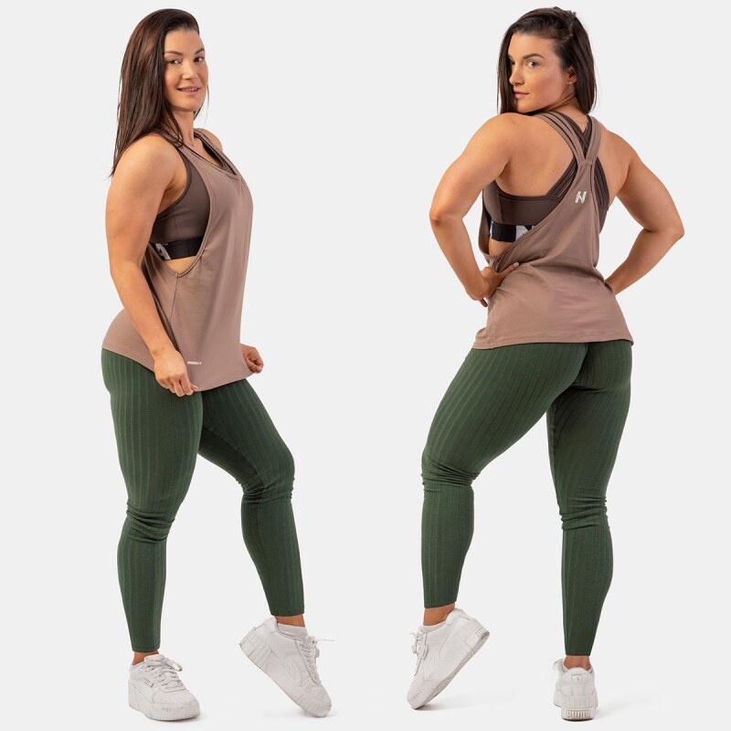 NEBBIA - Legíny high waist z organické bavlny 405 (dark green)