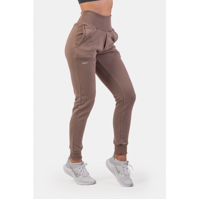 NEBBIA - Dámské kalhoty s vysokým pasem 409 (brown)