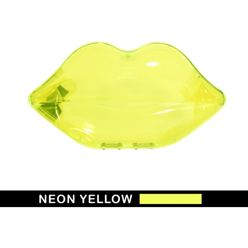 Lulu Guinness Neon Perspex Lips Clutch - Yellow