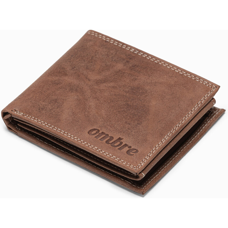 Ombre Clothing Pánská kožená peněženka - světle hnědá A092