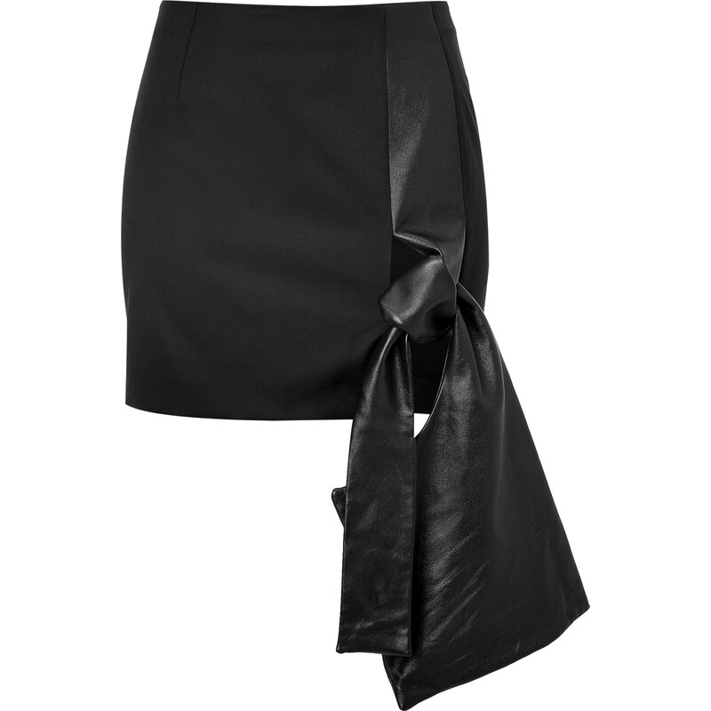 J.W. Anderson Wool Leather Ribbon Mini-Skirt