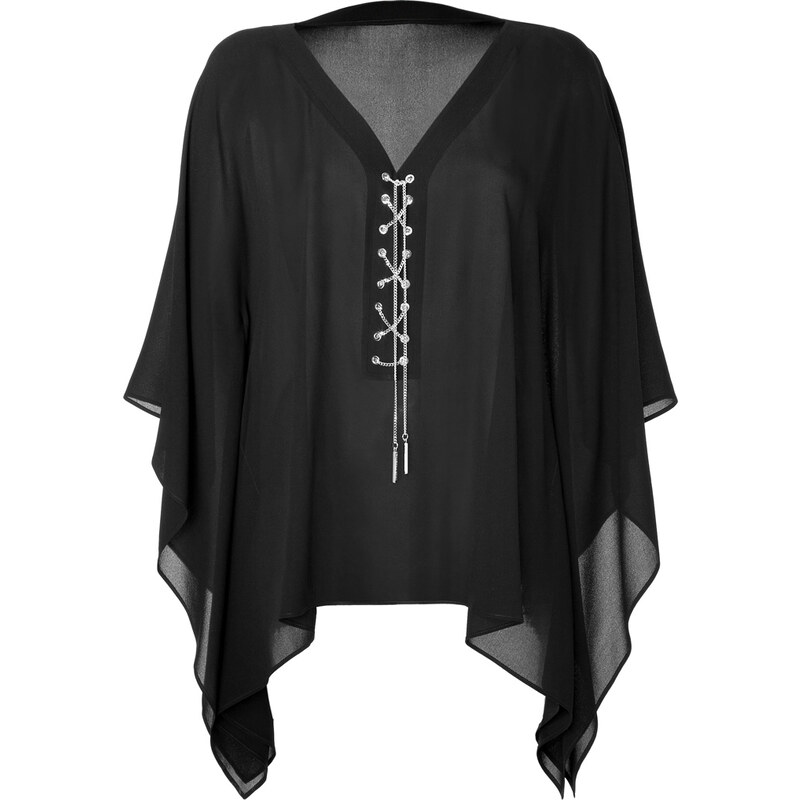 Michael Kors Silk Laced Front Poncho
