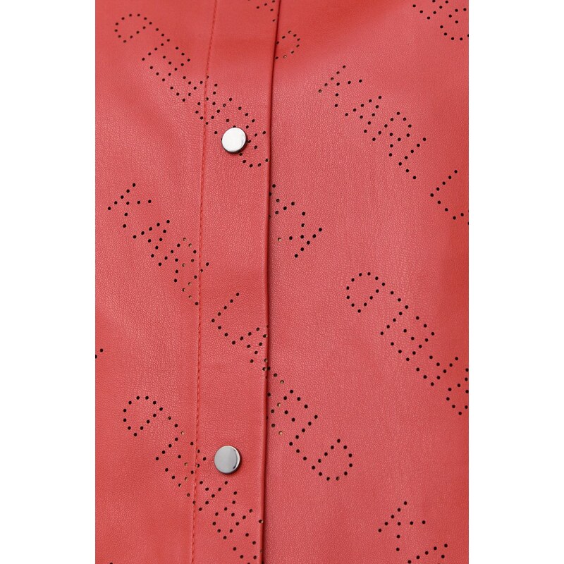 Košile Karl Lagerfeld dámská, červená barva, relaxed, s klasickým límcem