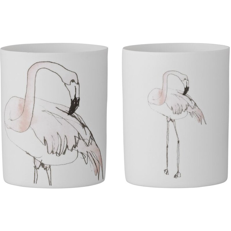 40 Porcelánový svícen Flamingo Menší plaměňák