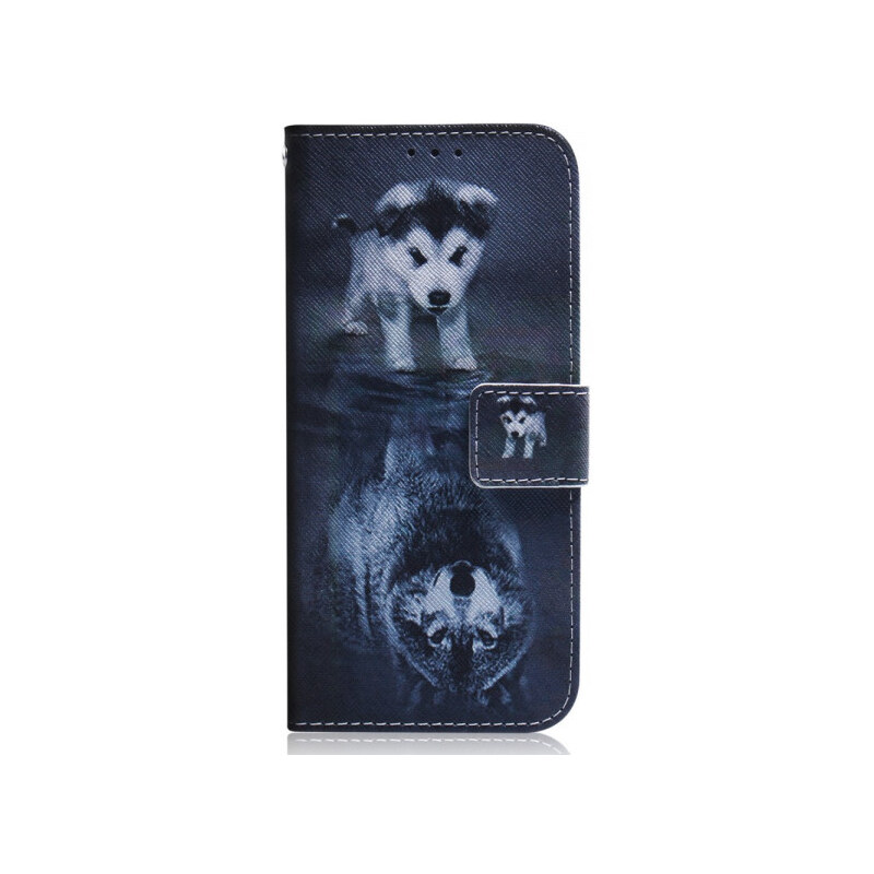 Pouzdro MFashion Xiaomi Redmi Note 12 4G - šedé - Štěně a vlk