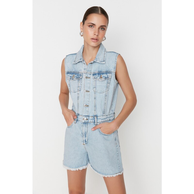 Trendyol Blue Denim Overalls