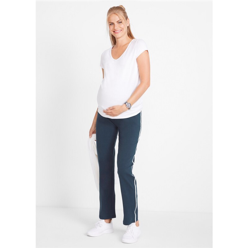 bonprix Těhotenské sportovní kalhoty (2 ks) Modrá