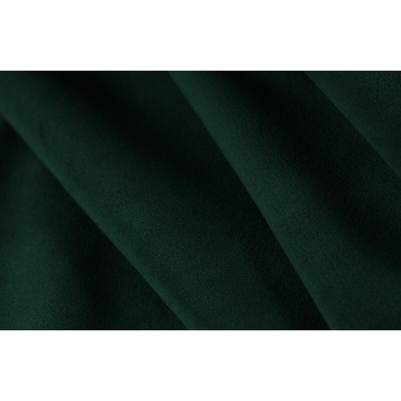 Tmavě zelená sametová šestimístná rohová pohovka do "U" MICADONI MAMAIA 383 cm se zlatou podnoží