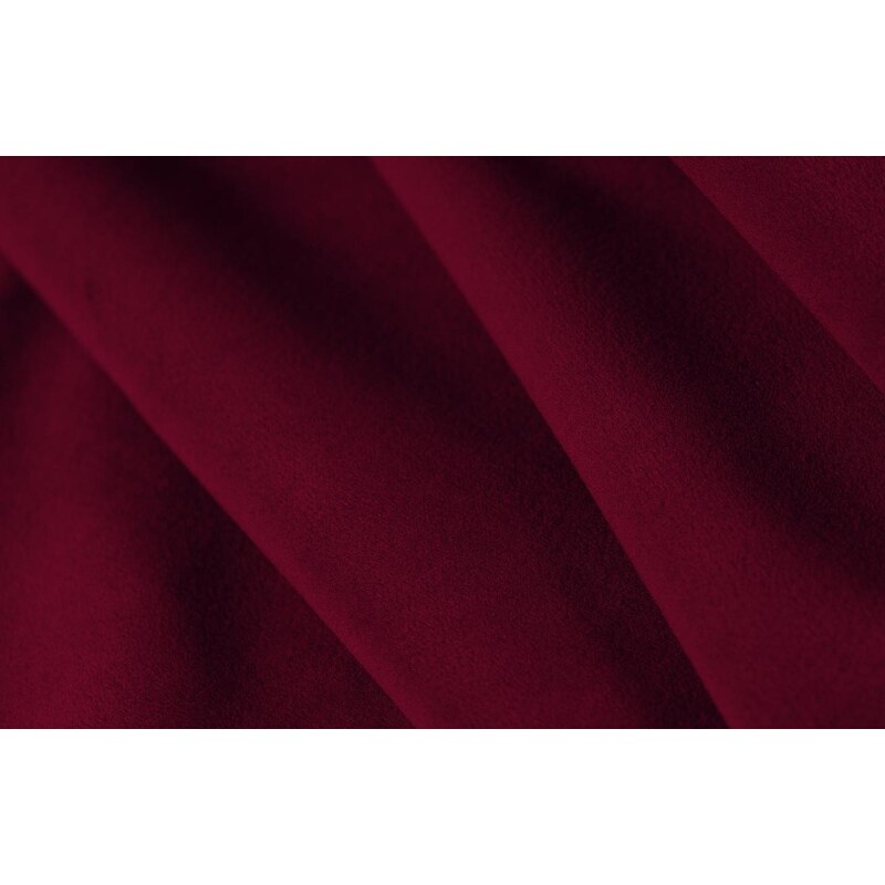 Vínově červená sametová šestimístná rohová pohovka do "U" MICADONI MAMAIA 383 cm s černou podnoží