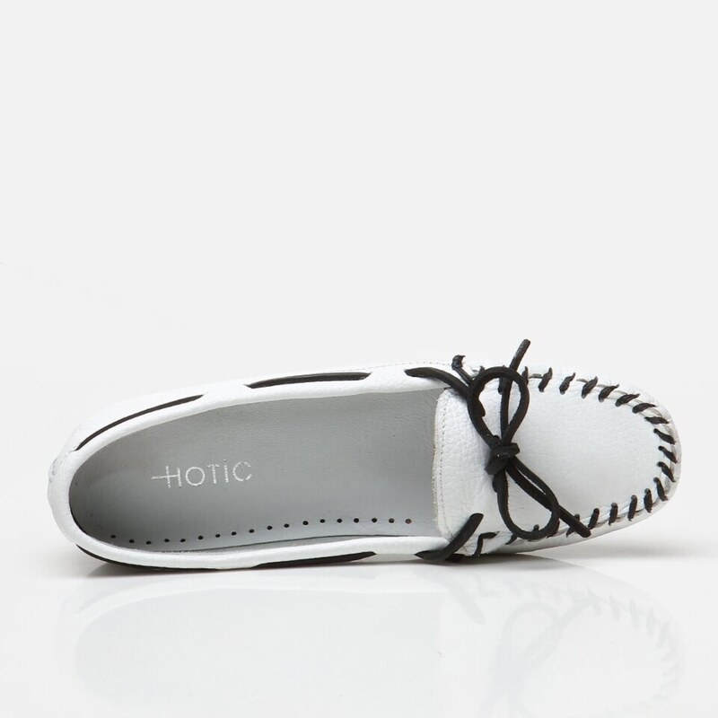 Hotiç Genuine Leather White Women's Loafers