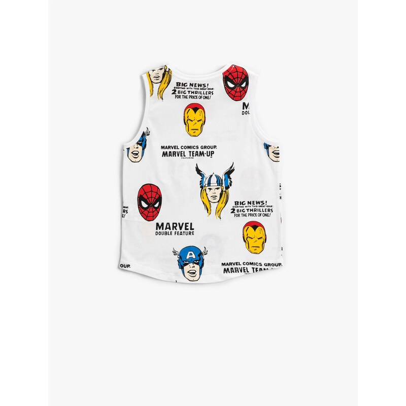 Koton Marvel Printed Top Licensed Sleeveless Crew Neck Cotton