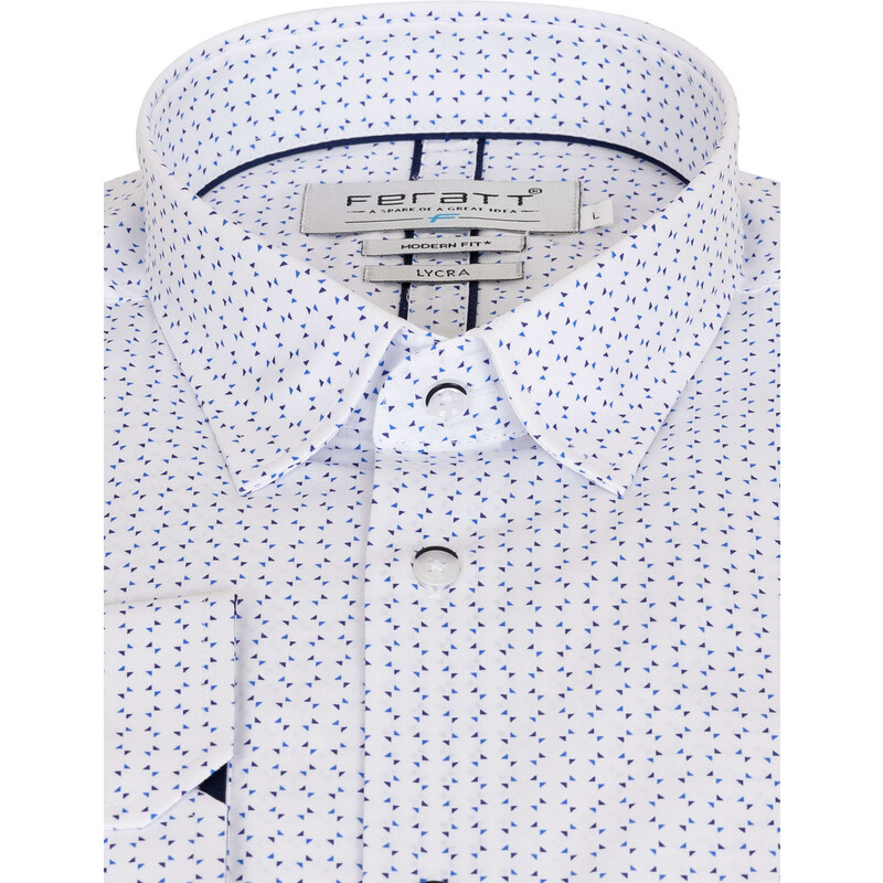 FERATT Pánská košile LUIGI MODERN modrý vzor