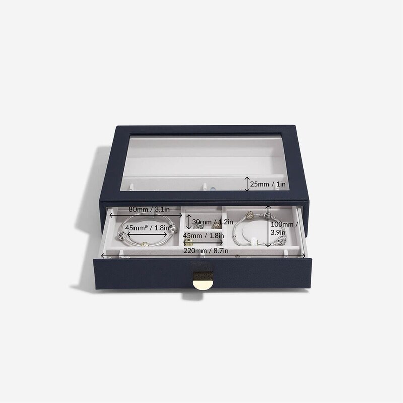 Stackers, Šperkovnice na šarmy Pebble Navy Classic Charm Display Drawer | tmavě modrá