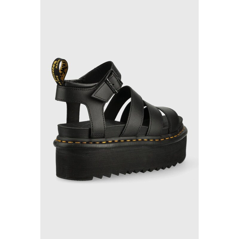Kožené sandály Dr. Martens Blaire Quad dámské, černá barva, na platformě, DM27296001