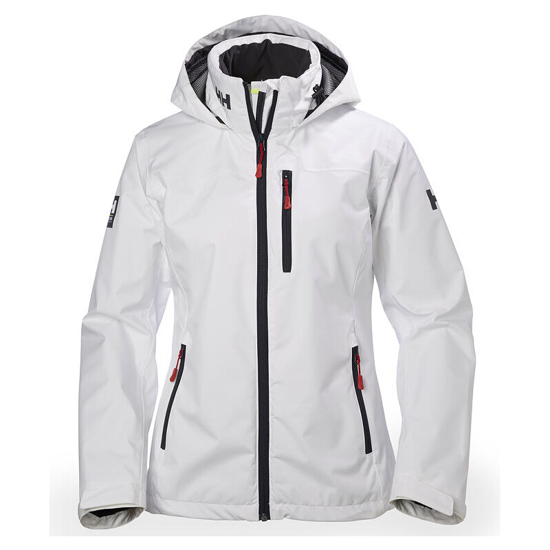 Dámská jachtařská bunda HELLY HANSEN W CREW HOODED MIDLAYER JACKET 001 WHITE