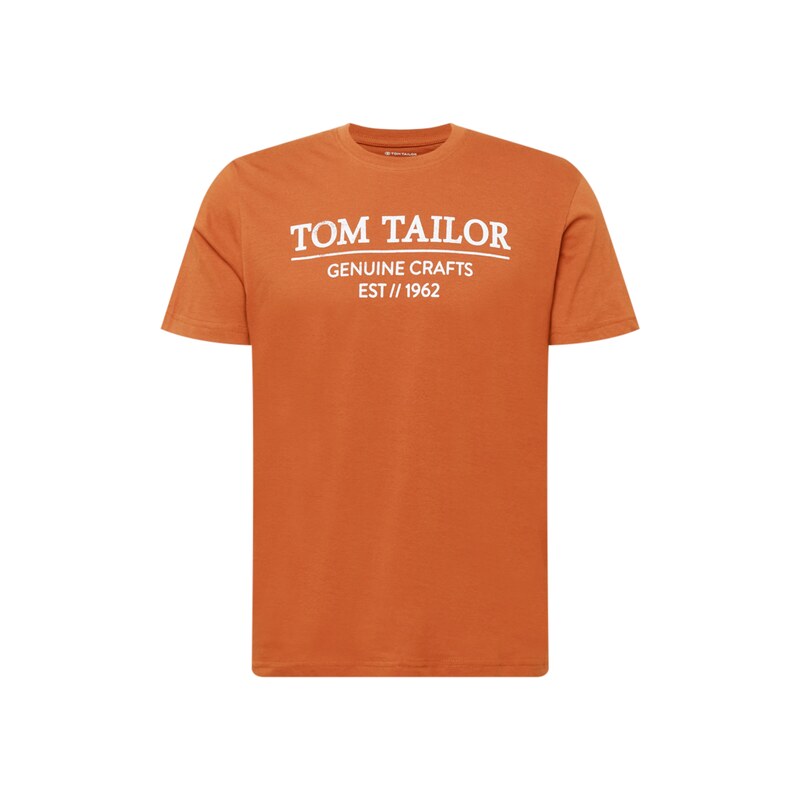 TOM TAILOR Tričko rezavě hnědá / bílá