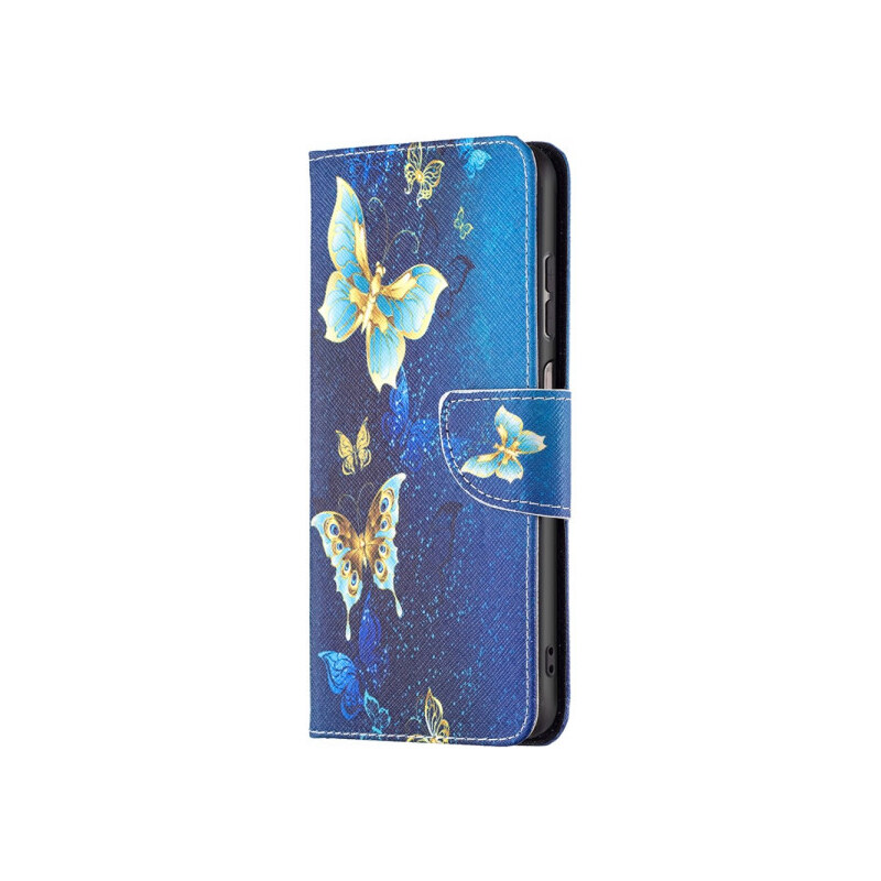 Pouzdro MFashion Samsung Galaxy A13 4G - modré - Motýli