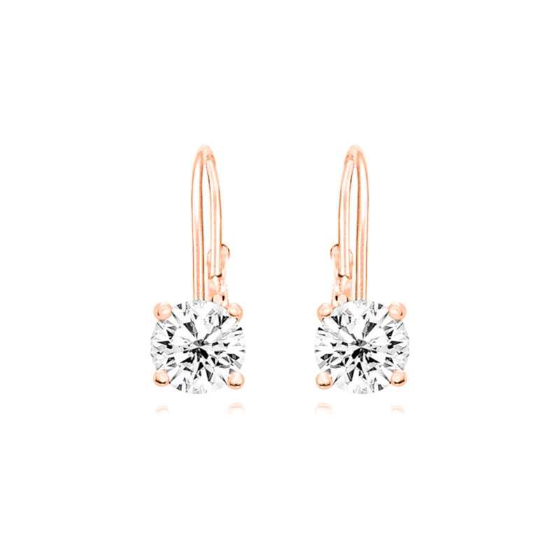 JVD Dámské rose gold stříbrné klasické náušnice se zirkony ryz. 925 73796733