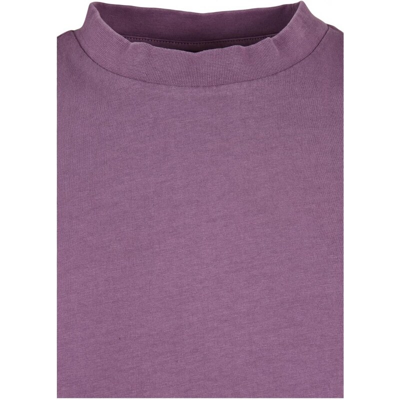 URBAN CLASSICS Ladies Short Pigment Dye Cut On Sleeve Tee - duskviolet