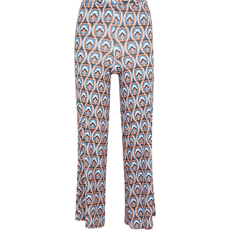 Dorothy Perkins Petite Kalhoty Geo azurová / meruňková / černá /