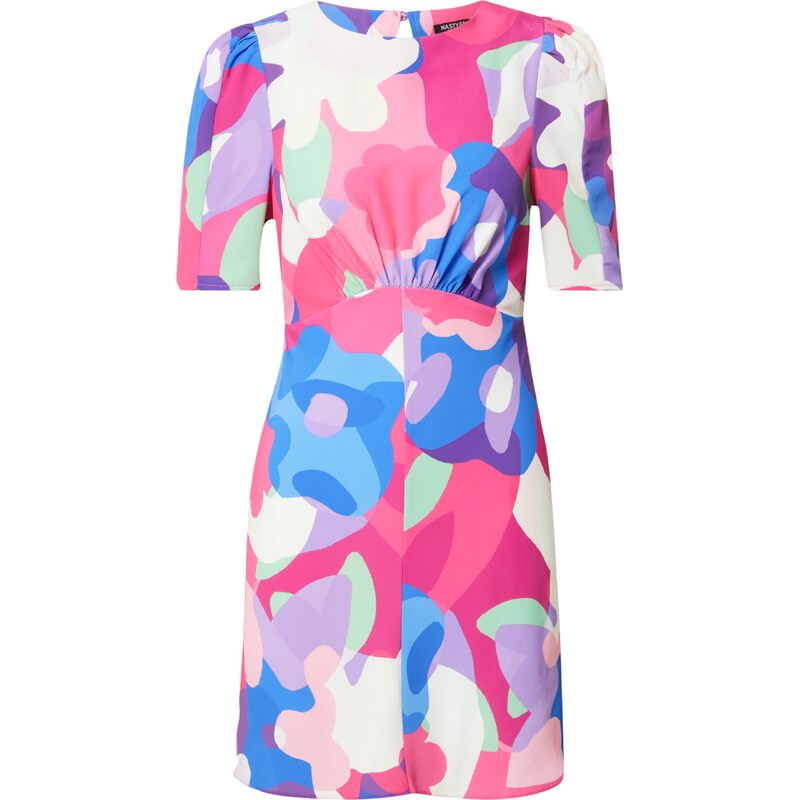 Nasty Gal Šaty modrá / pastelově zelená / pink / světle růžová /