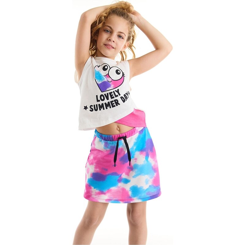 mshb&g Heart Batik Girl's T-shirt Batik Skirt Set