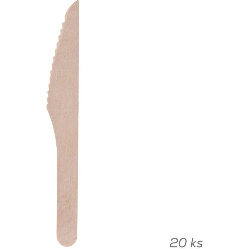 Jednorázové ekologické nože ze dřeva 20 ks - náhrada plastových příborů