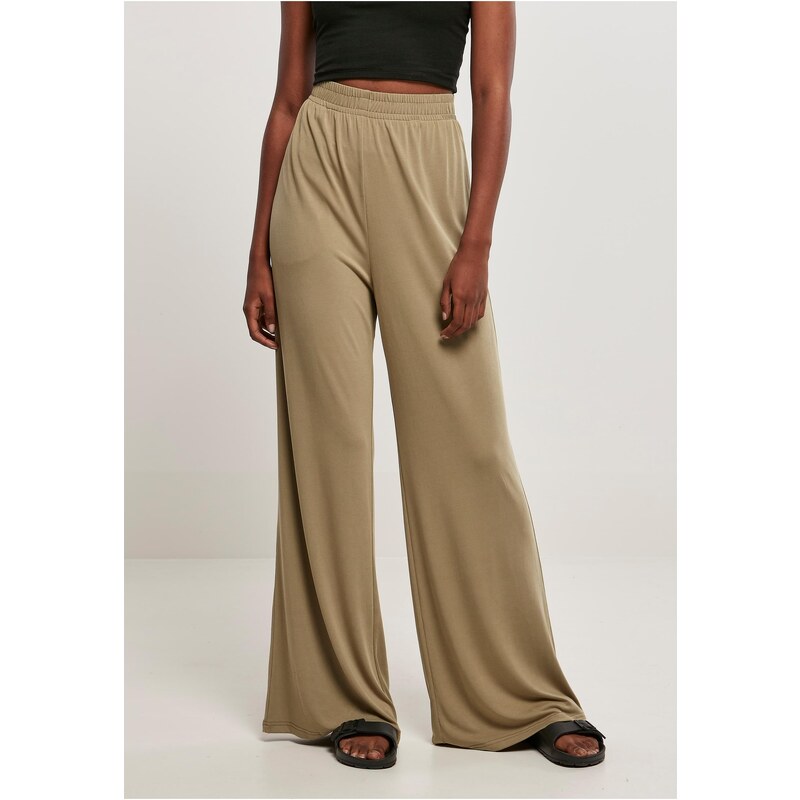 Urban Classics Dámské modální široké khaki kalhoty