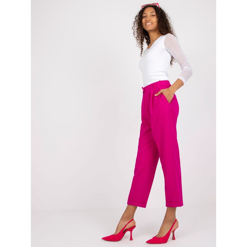 Dámské kalhoty Fashionhunters Fuchsia 115721330