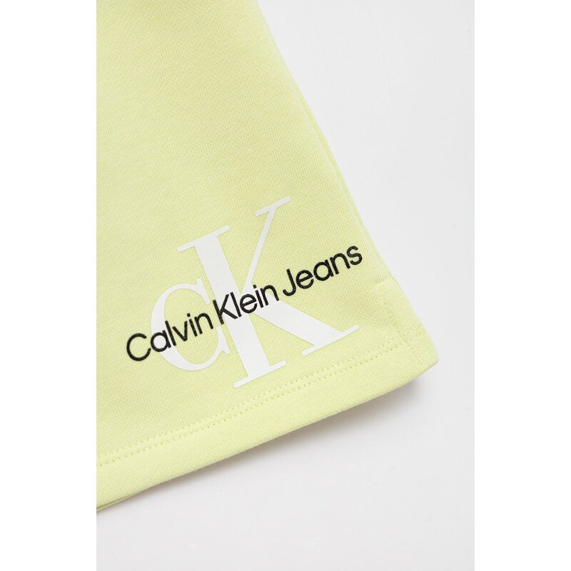 Dětská sukně Calvin Klein Jeans zelená barva, mini
