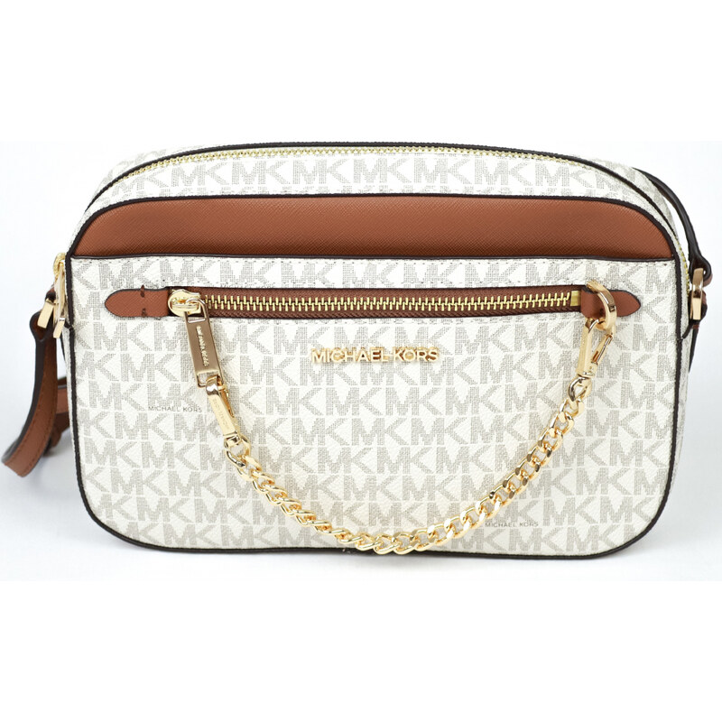 Dámská crossbody kabelka Michael Kors Jet set item chain xbody - vanilla monogram