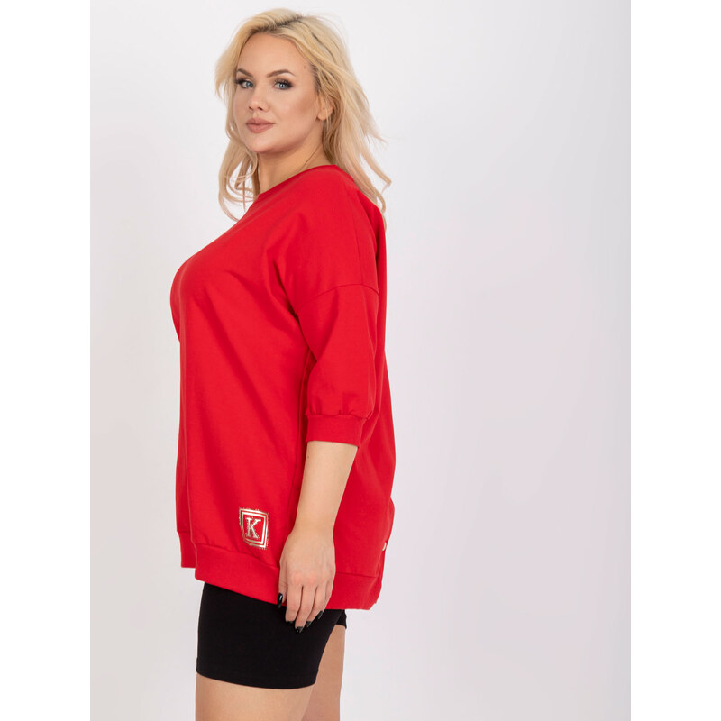 Fashionhunters Červená plus size halenka volného střihu Odile