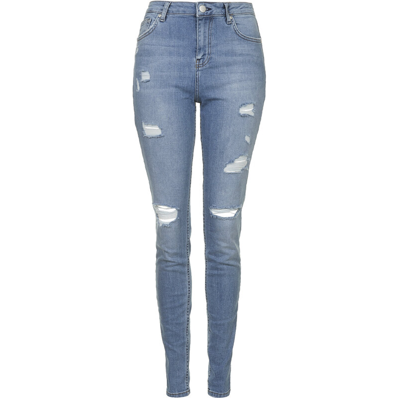 Topshop TALL MOTO Bleach Authentic Ripped Skinny Jeans