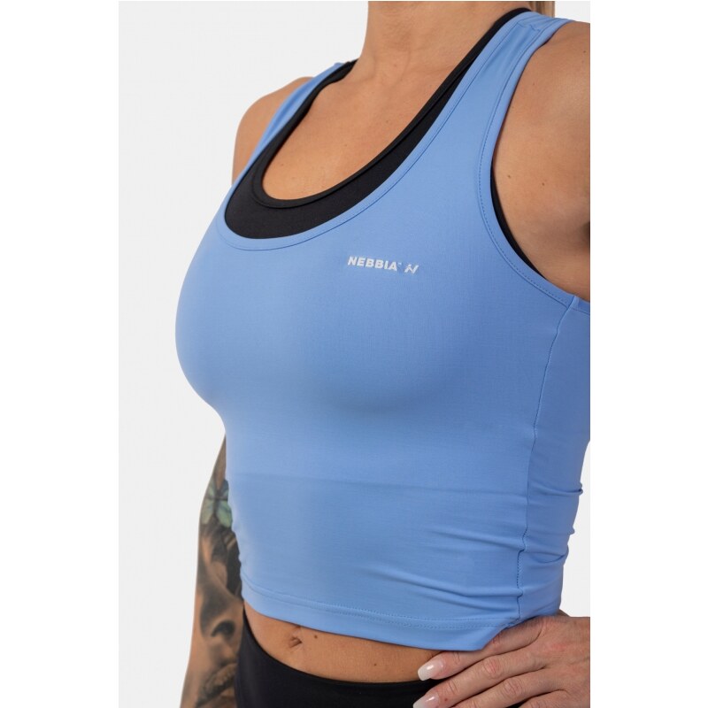 NEBBIA - Dámské sportovní crop tílko 422 (light blue)