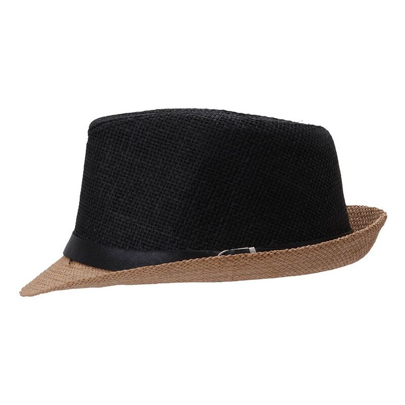Černý klobouk s béžovým okrajem INVUU London