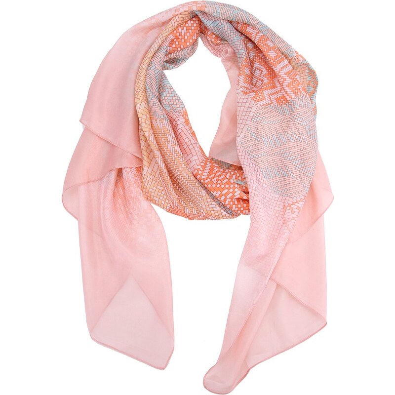 Růžový šátek s jemným vzorem INVUU London