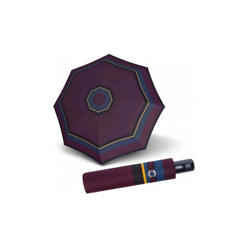 Doppler Carbonsteel Magic London - dámský plně automatický deštník, vínová, geometrický / abstraktní