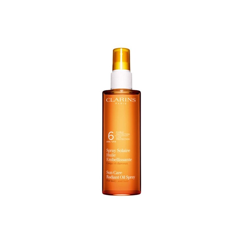 Clarins Ochranný opalovací olej ve spreji na tělo a vlasy SPF 6 (Sun Care Radiant Oil Spray) 150 ml