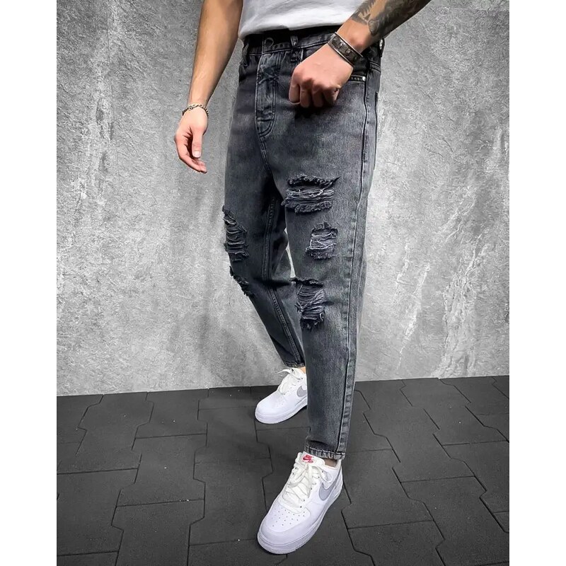 Fashionformen Tmavě-šedé pánské džíny 2Y Premium Epic