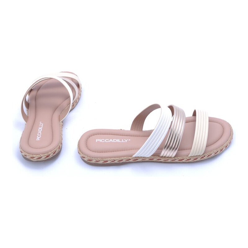 Elegantní, páskové pantofle Piccadilly 404044-3 bílá